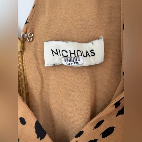 Nicholas Animal Print LS Mini Dress with Buttons 0 - Picture 5 of 7